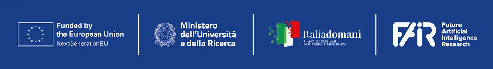 Funded by the European Union — NextGenerationEU · Ministero dell'Università e della Ricerca · Italiadomani (PNRR) · FAIR